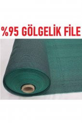 Ekonet 95 Yeşil Gölgeleme Filesi Örtü Tül Branda 1.5mx60m -bahçe Çit Örtüsü Gölgelik 1.5x60metre - 1
