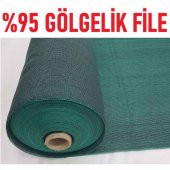 Ekonet 95 Yeşil Gölgeleme Filesi Örtü Tül Branda 1.5mx50m -bahçe Çit Örtüsü Gölgelik 1.5x50metre - 1