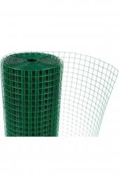 Pvc Puntalı yeşil tel 150CM EN 25M UZUNLuk 12MMX12MM GÖZ ARASINDA KÜMES TELİ-KAFES TELİ-ÇİT TELİ-TAVUK TELİ thumbnail 1