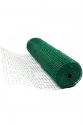 Pvc Puntalı yeşil tel 150CM EN 25M UZUNLuk 12MMX12MM GÖZ ARASINDA KÜMES TELİ-KAFES TELİ-ÇİT TELİ-TAVUK TELİ thumbnail 3