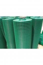 pvc kaplı yeşil tel-120cm en 25m uzunluk 09mm kalınlık-kafes teli kümes teli kuş teli - 1