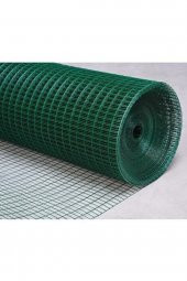 PvcKaplı Puntalı Yeşil tel 12x12Göz Aralık 150Cm En 10Mt Uzunluk-09mm kalınlık Kafes teli-Kümes teli -kuş teli - 1