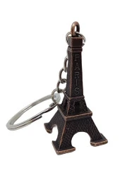 Paris Eyfel Kulesi 3D Metal Anahtarlık Bronz thumbnail 5