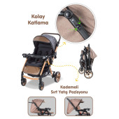 Baby Care Bc500 Combo Maxi Pro Çift Yönlü Bebek Arabası Kahverengi - 2