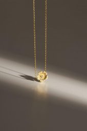 0.02 Karat Yonca Model Gümüş Pırlanta Kolye - 9