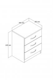 Beyaz 3 Çekmeceli Komodin Kmd3001 thumbnail 4