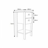 Ünüvar Konsept Retro Serisi, Çift Çekmeceli Beyaz Komodin - 5