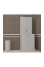 Bmdekor Çamaşır Makinesi Dolabı Poyraz Alt Üst Beyaz - 1