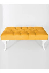 Ekon Gema Hünkar Puf Bench Sarı 90 Cm. 1. Sınıf Silinebilir Antibakteriyel Kumaş - 1