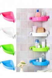 Banyo Mutfak Için Vantuzlu Köşe Rafı - 2