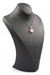 Pembe Kuvars Doğal Taş Yıldız Model Kolye - 2