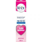 Veet Smooth & Fresh Hassas Cilt Tüy Dökücü Krem 200 ml  (50 Bedava) YENİ - 1