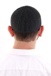 Kışlık Orlon Takke Çift Renk - Siyah thumbnail 5