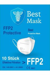 BestMask Ffp2 Maske Aynı Gün Kargo 10lu Kutu Kulak Acıtmayan Lastik - 1