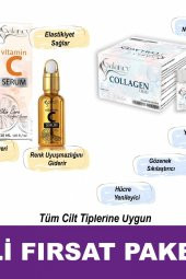 Kolajen Krem 50ML+C Vitamini Aydınlatıcı Serum 30ml 2li Set - 1