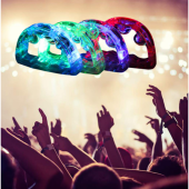 Led Işıklı Pilli Rengarenk Yanıp Sönen Lüks Eğlence Tefi Mavi Ren - 2