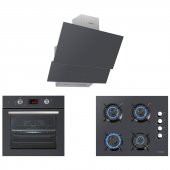 Kumtel Antrasit ( Gri ) Cam Digital / Dokunmatik Ankastre Set - 8 Prog thumbnail 1