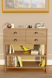 Ünüvar Konsept Retro 4 Çekmeceli Dresuar - Ceviz thumbnail 1