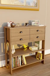 Ünüvar Konsept Retro 4 Çekmeceli Dresuar - Ceviz thumbnail 5