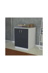 İndirim Rüzgarı Antrasit Banyo Kapaklı Çamaşır Makinesi Dolabı - 2