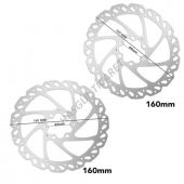 Hsgl Bisiklet İkili Disk Fren Rotor 160 mm 6 Vidalı 2 adet rotor Bisiklet Fren Sistemleri - 3