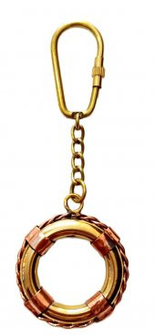 Pirinç Cankurtaran Simidi Anahtarlık Denizci Birinci Kalite Bronz Ve Gold Renk Karışımı Anahtarlık - 1