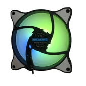 12v RGB 12 cm kasa içi fan 12cm 12v renkli kasa içi fan thumbnail 4