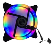 RGB 12 cm kasa içi fan 12cm 12v renkli kasa içi fan - 3
