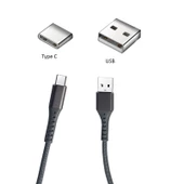 Type c örgülü şarj ve data kablosu kısa powerbank kablo 30 cm thumbnail 3