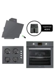 LUXELL OPALL15 PROG. GRİ ANKASTRE SET  FASFRYER HEDİYELİ - 1