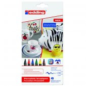 Edding Porselen Kalemi Fırça Uçlu 1-4 MM 6 LI 4200 - 1
