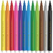 Faber-Castell Comfort FIRÇA UÇLU Keçeli Kalem Yıkanabilir 12 Renk - 2