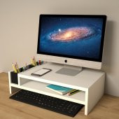 Emkawood Sally Beyaz Monitör Yükseltlci Laptop Standı - 1