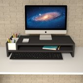 Emkawood Sally Siyah Monitör Yükseltlci Laptop Standı - 1
