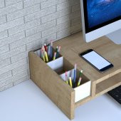 Emkawood Sally Safir Monitör Yükseltici Laptop Standı - 3
