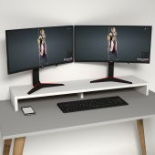 Emkawood Carry Beyaz Monitör Yükseltici Soundbar Stand - 2