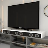 Emkawood Carry Beyaz Monitör Yükseltici Soundbar Stand - 4
