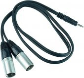 3.5 mm Stereo to Dual 3 Pin XLR Erkek Ses Kablosu 1.5 Metre - 1