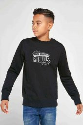 Pitbull Big Dawg Baskılı Unisex Çocuk Siyah Sweatshirt - 1