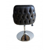 Tepsi Ayaklı Bekleme Koltuğu Kapitone Desenli Siyah Suni Deri thumbnail 4