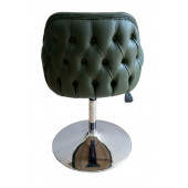 Tepsi Ayaklı Bekleme Koltuğu Kapitone Desenli Siyah Suni Deri thumbnail 5