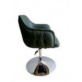 Tepsi Ayaklı Bekleme Koltuğu Kapitone Desenli Siyah Suni Deri thumbnail 6