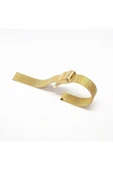 Sarı Gold Renk Hasır Ince Örgü Çelik Kaplama Metal Saat Kordonu 12mm - 1