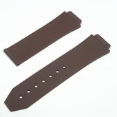 Uyumlu Slikon Saat Kordonu Kayışı|kilit 22mm - Kahve - 1