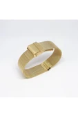 Gold Renk Hasır Ince Örgü Çelik Kaplama Metal Saat Kordonu 16mm thumbnail 2