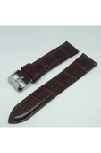 22mm Kahverengi Croco Suni Deri Saat Kordonu - 1