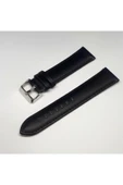24mm Siyah Düz Bombeli Deri Saat Kayışı Saat Kordonu 24x22 thumbnail 1