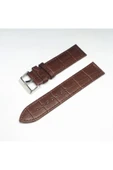 24mm Kahverengi Croco Deri Saat Kayışı Kordonu 24x24 - 1