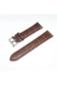24mm Kahverengi Croco Bombeli Deri Saat Kayışı Kordonu 24x22 thumbnail 1