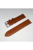 Taba Açık Kahverengi Croco Deri Saat Kayışı Kordonu 24x24 24mm thumbnail 1